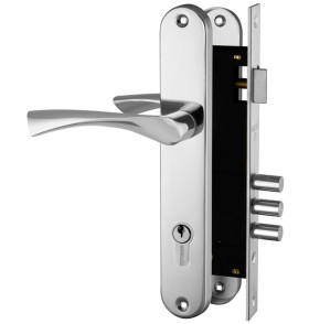 Замок цилиндровый с в комплекте с ручкой LOCKSET.9011 (SET F9011) CP хром