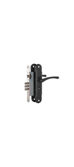 Замок врезной сувальдный с защёлкой в комплекте с ручкой ЗВ9.009/17 (серебро), 4 кл. | Алюминий, 11 мм