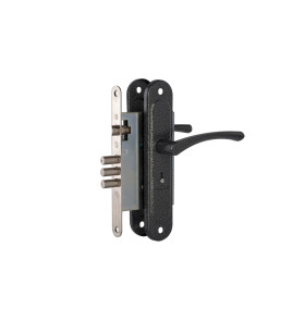 Замок врезной сувальдный с защёлкой в комплекте с ручкой ЗВ9.009/17 (серебро), 4 кл.