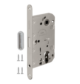 Замок межкомнатный магнитный под цилиндр с ответной планкой GRAVITY G02.196.50.85 SN мат никель