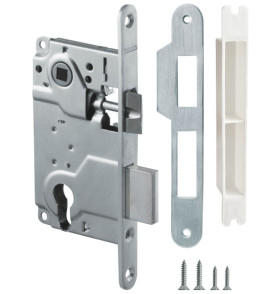 Корпус врезного замка c защёлкой METLH25-50 Box (LH 25-50) SN мат.никель