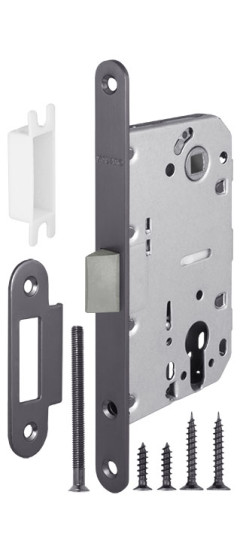 Корпус врезного замка c защёлкой PLASTP85C-50 (P85C-50) GR графит | нет, 25 мм