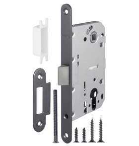 Корпус врезного замка c защёлкой PLASTP85C-50 (P85C-50) GR графит