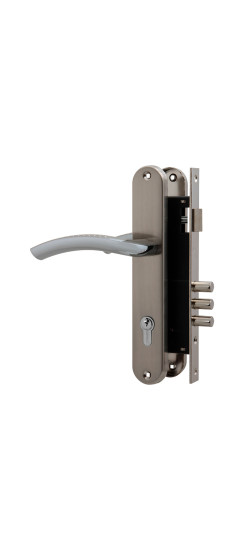 Замок цилиндровый с в комплекте с ручкой LOCKSET.9013 (SET F9011) SN/CP мат.никель | Алюминий, 12 мм