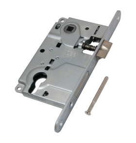 Корпус врезного замка под цилиндр CENTRO B01025.50.06 ригель+защёлка (никель)