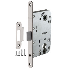 Корпус врезного замка c защёлкой PLASTP85C-50 (P85C-50) SN матовый никель