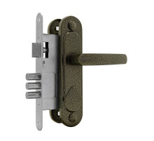 Замок врезной сувальдный с защёлкой в комплекте с ручкой ЗВ9.1-01 (бронза), 3 кл.