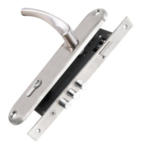 Замок цилиндровый в комплекте с ручкой LOCKSET90.CRONA.4585-3 (KIT P90 4585/3 CRONA) SN мат.никель