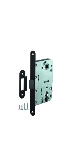 Корпус врезного замка c защёлкой PLASTLP85-50 ВL черный | Нет, 25 мм