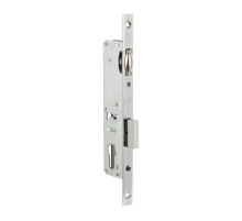 Корпус узкопрофильного замка с роликовой защёлкой 155/P (25 mm) w/b (хром) (без отв. планки)