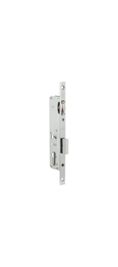 Корпус узкопрофильного замка с роликовой защёлкой 155/P (25 mm) w/b (хром) (без отв. планки) | Латунь