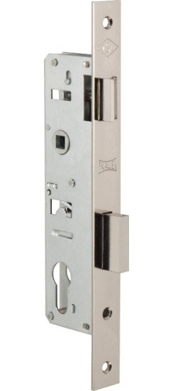 Корпус узкопрофильного замка с защёлкой 153 (25 mm) w/b (никель) | Латунь