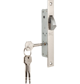 Замок врезной крестообразный узкопрофильный 201F (20 mm) (никель), 3 кл.