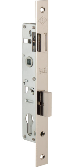 Корпус узкопрофильного замка с защёлкой 153 (20 mm) w/b (никель) | Латунь