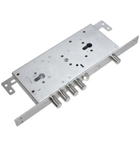 Замок врезной двухсистемный ЗВ 75.16 Т с тягами (без защиты, с торцевой планкой) /128:7293/