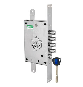 Замок врезной сувальдный с защёлкой 3D KEY 3D.771 S (левый), ключ 40 мм