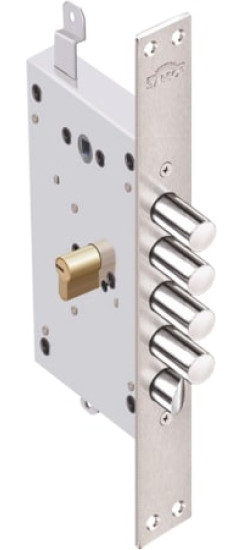 Корпус врезного замка с защёлкой Рубин 1.08.21 с тягами /56152/ | Сталь, 18 мм