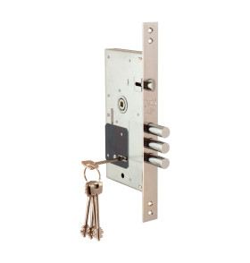 Замок врезной сувальдный с защёлкой 252/RL, 5 кл. (кл. 60 мм)