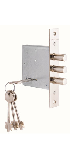 Замок врезной сувальдный ЗВ 10.01 (без отв. планки), 4 кл. /128:3930/ | Сталь, 13,5 мм