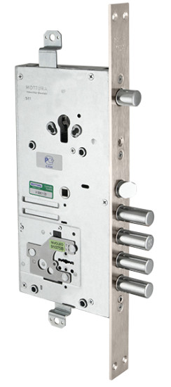 Замок врезной двухсистемный 54.J939M-S MyKey (левый), перекод. с торца, кл. 60 мм, без накл. | Сталь, 18 мм