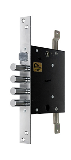 Замок врезной сувальдный с защёлкой ЗВ9 143.1.0 с тягами, 5 кл. | Сталь, 15,5 мм