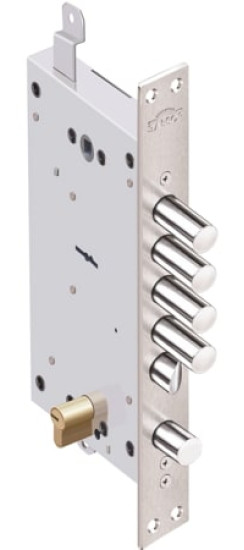 Замок врезной двухсистемный Рубин 1.08.46 с тягами, 5 кл. /27647/ | Сталь, 18 мм