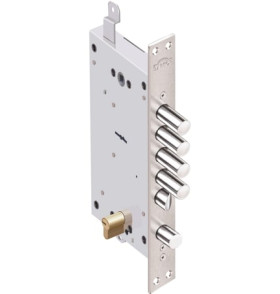 Замок врезной двухсистемный Рубин 1.08.46 с тягами, 5 кл. /27647/