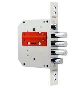 Замок врезной сувальдный с задвижкой и защёлкой ЗВ9-6 ПКЗ (прав.), 5 кл. /77411/