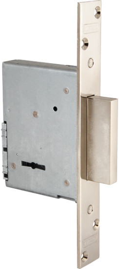 Замок врезной сувальдный 40.751.42 (с отв. планкой, без накладок) | Сталь, 60 мм