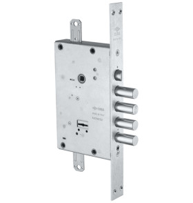 Замок врезной сувальдный с защёлкой NEW CAMBIO FACILE 57.685.48 (тех. упаковка), ключ 44 мм