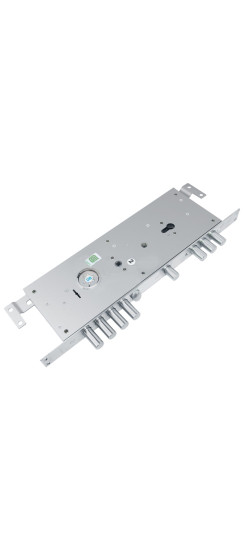 Замок врезной двухсистемный ЗВ 25.14 Т (прав) с тягами (без накл), 5+1 кл (длин. кл. 54мм) /123:454/ | Сталь, 18 мм