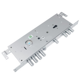 Замок врезной двухсистемный ЗВ 25.14 Т (прав) с тягами (без накл), 5+1 кл (длин. кл. 54мм) /123:454/