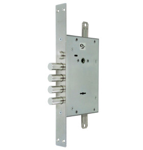 Замок врезной сувальдный с защёлкой ЗВ9 343.1.1 с тягами, 5 кл.