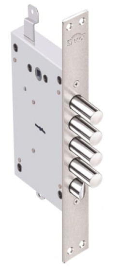 Замок врезной сувальдный с защёлкой Рубин 1.08.31 с тягами, 5 кл. /22636/ | Сталь, 18 мм