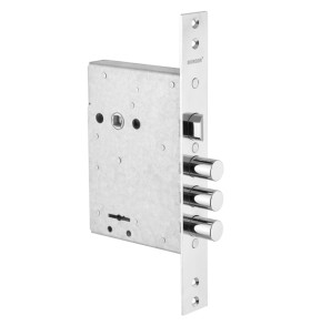 Замок врезной сувальдный с защёлкой ЗВ9-8Г, 5 кл. /87317/