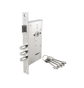 Замок врезной сувальдный с защёлкой ЗВ9-6, 4 кл. проверить кол-во ключей