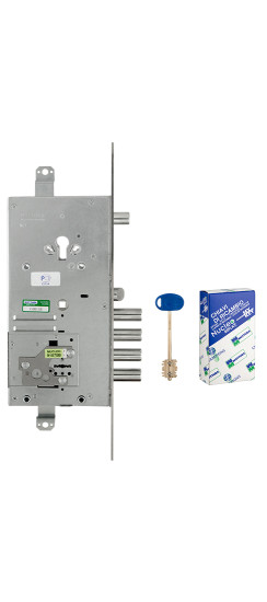 Замок врезной двухсистемный 54.J936M-D MyKey (правый), перекод. с торца, кл. 60 мм, без накл. | Сталь, 18 мм