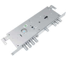 Замок врезной двухсистемный ЗВ 25.14 Т (лев) с тягами (без накл), 5+1 кл (длин. кл. 54 мм) /123:453/