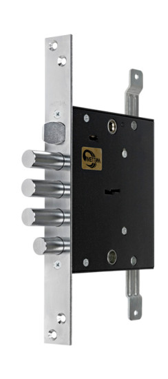 Замок врезной сувальдный с защёлкой ЗВ9 144.1.0 с тягами, 5 кл. | Сталь, 15,5 мм