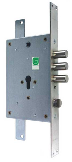 Корпус врезного замка с защёлкой ЗВ 22.12 Т с тягами /123:129/ | Сталь, 18 мм