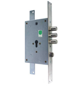 Корпус врезного замка с защёлкой ЗВ 22.12 Т с тягами /123:129/