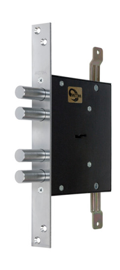 Замок врезной сувальдный ЗВ8 141.1.0 с тягами (ЗВСП-2Т-1) L-16, 5 кл. | Сталь, 15,5 мм