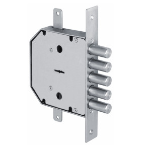 Замок врезной сувальдный GS-SM 002 с тягами, 5 кл.