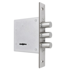 Замок врезной сувальдный ЗВ8-8Д/13 с накладками и отв. планкой, 3 кл. /70900/