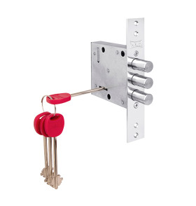 Замок врезной сувальдный 447/L , 5 кл. (кл. 75 мм)