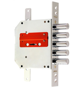 Замок врезной сувальдный ЗВ8-6 ПК5Т/15 с тягами (прав.), 5 кл. /72201/