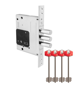 Замок врезной сувальдный TERMO MDV25/S-60.00.3R16 4 key (ключ удл. 120/75 мм)