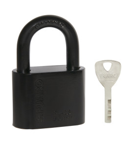 Замок навесной PL-WEATHER-1550 Black 4 fin key ( PL-15-50) диск. /блистер