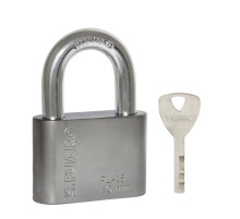 Замок навесной PL-WEATHER-1550 Nickel 4 fin key ( PL-15-50) диск. /блистер