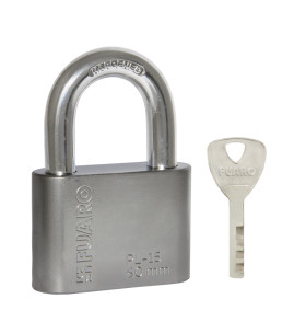 Замок навесной PL-WEATHER-1550 Nickel 4 fin key ( PL-15-50) диск. /блистер